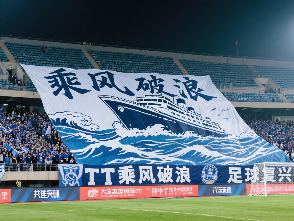 大连英博主场TIFO：扬帆破浪启新程，致敬“足球复兴”